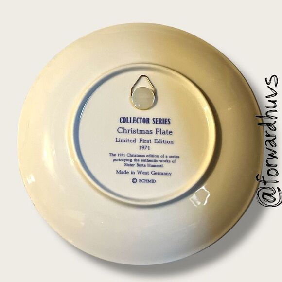 1971 Schmid “Christmas Plate” – Sister Berta Hummel – No Box - Picture 4 of 6